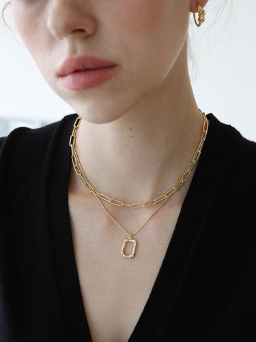 Pendant Layered Chain Necklace - LAZYDAWN - Modalova