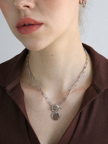 Coin Point Chain Necklace - LAZYDAWN - Modalova