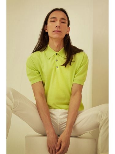 Cotton Knitted Polo Shirt Lime - IOLO - Modalova