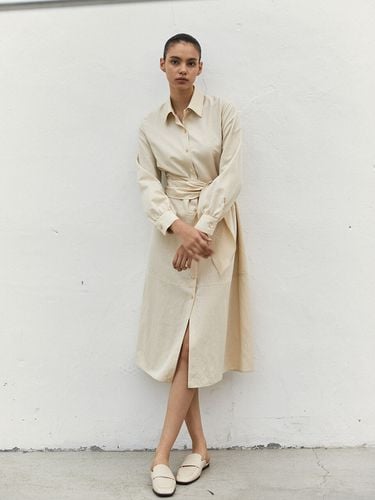 Tie Tiered Dress (Beige) - LETQSTUDIO - Modalova