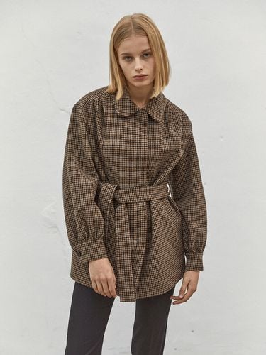 Collared Wool Jacket (Check) - LETQSTUDIO - Modalova