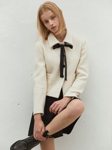 Contrast-button Wool Tweed Jacket () - LETQSTUDIO - Modalova