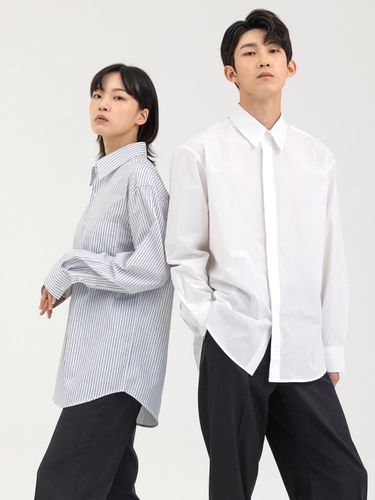 Hidden Cotton Overshirt White - AFTERGLOW - Modalova