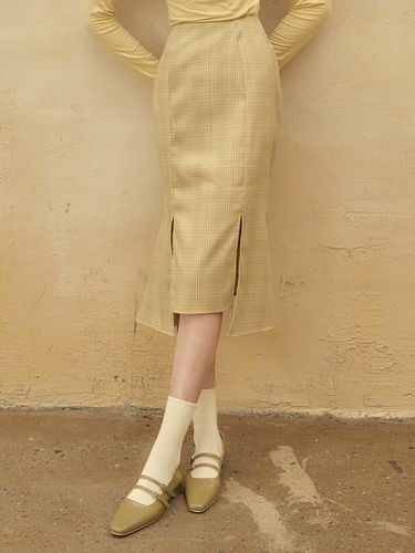 FSTS Mermaid Glen Check Skirt_Butter Yellow - REORG - Modalova