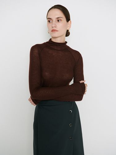 Maja Raglan High-Neck Top_Dark Brown - OSTKAKA - Modalova