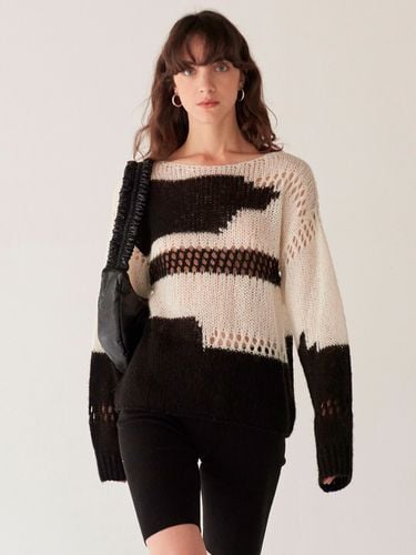 Loose Color Mix Knit Black - DIAGONAL - Modalova