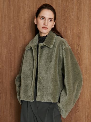 Wool Shearing Coat_Khaki Gray - OSTKAKA - Modalova