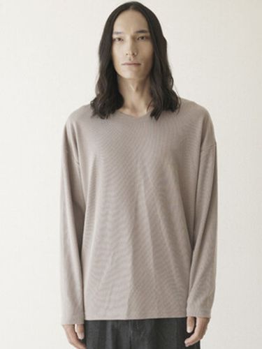 V-neck Knit T-shirt Beige - MARBETE - Modalova