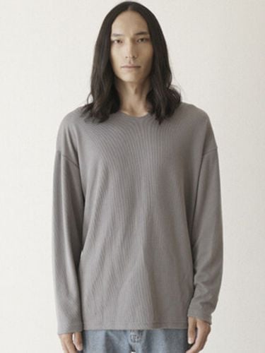 V-neck Knit T-shirt Gray - MARBETE - Modalova