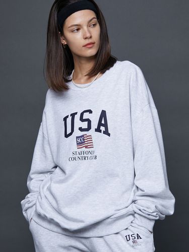 USA Sweatshirt Melange White - STAFFONLY - Modalova