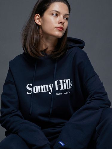 Sunny Hills Hoodie Melange Navy - STAFFONLY - Modalova