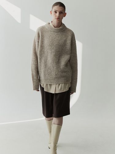 Wool Blend Knit Sweater Top_Beige - RE RHEE - Modalova