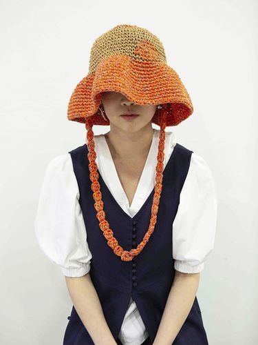 Patched Bucket Hat - Orange - MISU A BARBE - Modalova