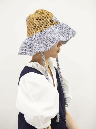 Patched Bucket Hat - Blue - MISU A BARBE - Modalova