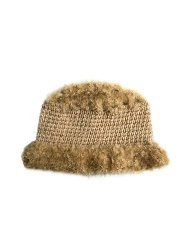 Furry Bucket Hat - Beige - MISU A BARBE - Modalova