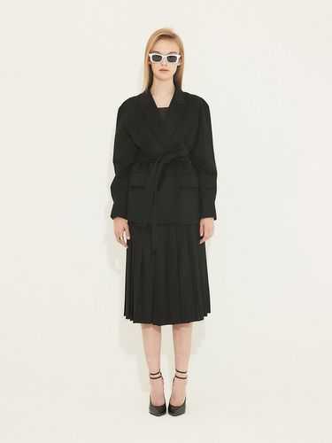 Puff Shoulder Belted Jacket 001_Black - MUDIDI - Modalova