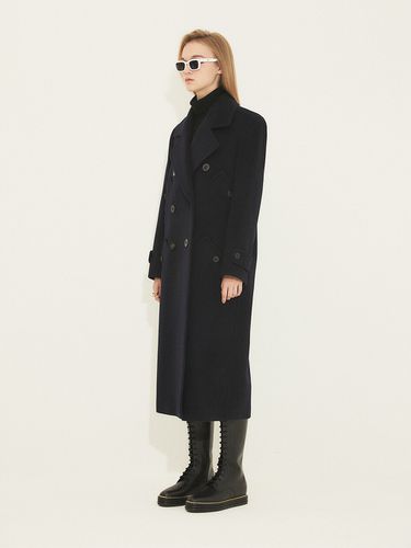 Pocket Long Coat 001_Navy - MUDIDI - Modalova