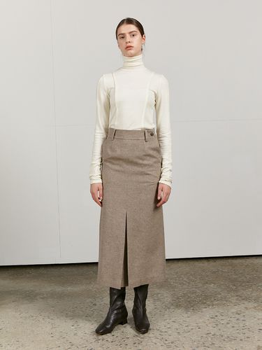 Tow Front Tuck Wool Skirt_2 Colors - MOHAN - Modalova