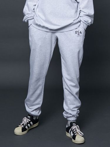 USA Sweatpants Melange White - STAFFONLY - Modalova