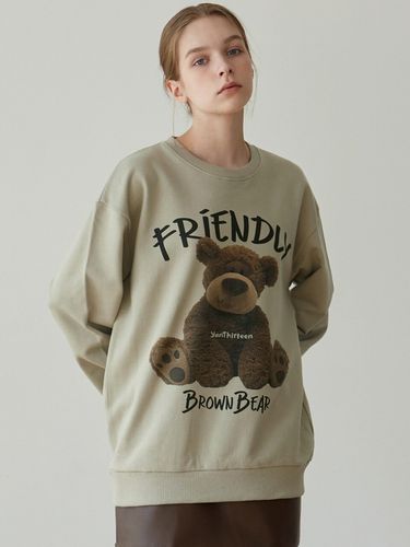 Friendly Bear Sweatshirt (Beige) - YAN13 - Modalova