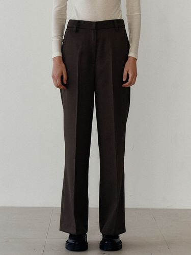 Wool Banding Pants_Brown - LARGO - Modalova