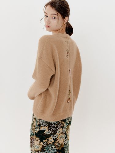 Flower Knit Top (Beige) - ouel - Modalova