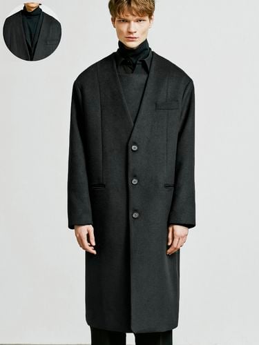 Collarless Front Cover Coat_Black - S SY - Modalova