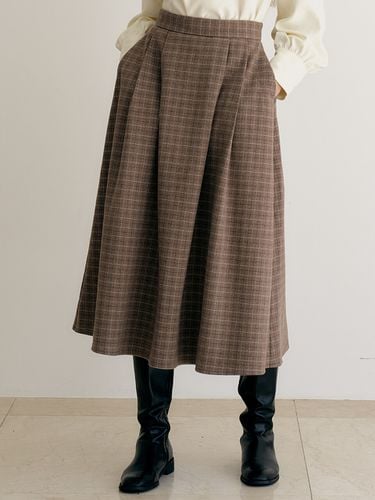 Flared Long Skirt (Brown) - MONTS - Modalova