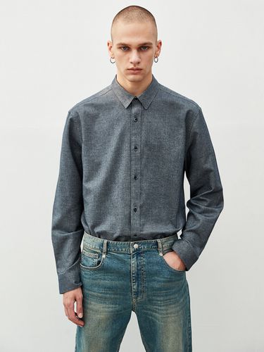 Solid Cotton Shirt Grey - EZIO - Modalova