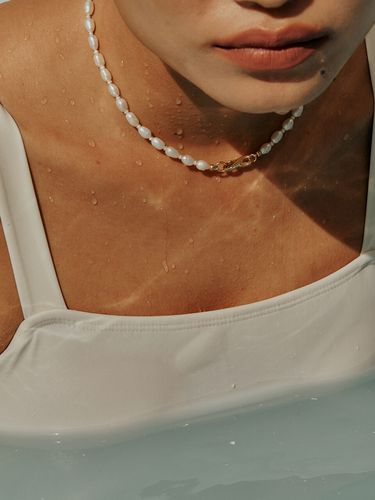 X Lock Oval Pearl Necklace - SSIL - Modalova