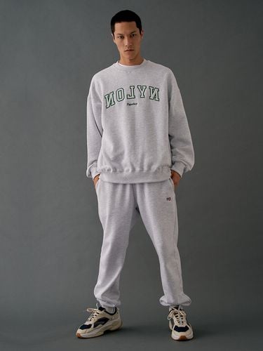 Fleece Fabric] Nylon Sweatpants_White Melange - PaperBoy - Modalova