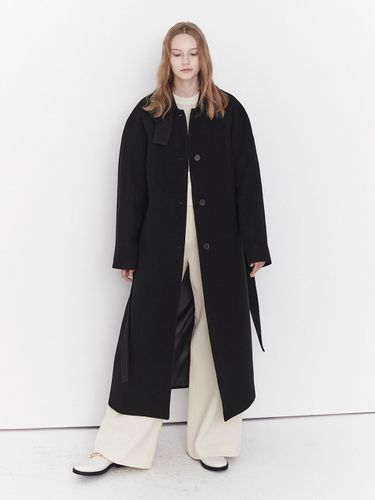 Single Balmacaan Long Coat_ Black - MOAT - Modalova