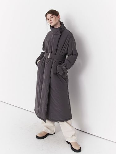 High Neck Long Padding Coat_Ash Gray - MOAT - Modalova