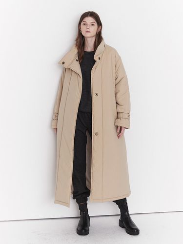 High Neck Long Padding Coat_Sand Beige - MOAT - Modalova