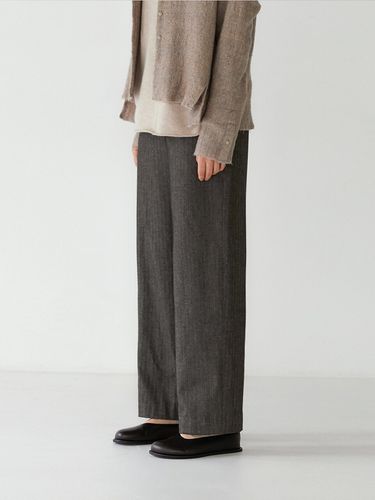 Herringbone Wide Pants - Monochrome - Modalova