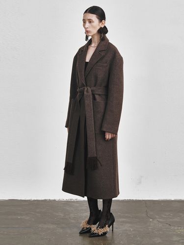 Everyday Wool Long Coat (Brown) - EcommaE - Modalova