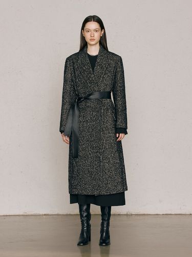 Boucle Herringbone Overcoat - LEUNI - Modalova