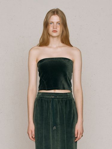 Velour Tube Top (Dark Green) - LEUNI - Modalova