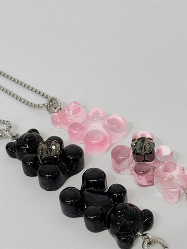 Bulky Gemstone Bear Necklace_2color - apple pie order - Modalova