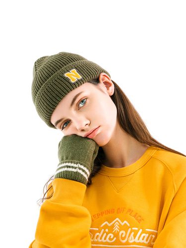 N-Logo Beanie - Olive - NORDIC ISLAND - Modalova