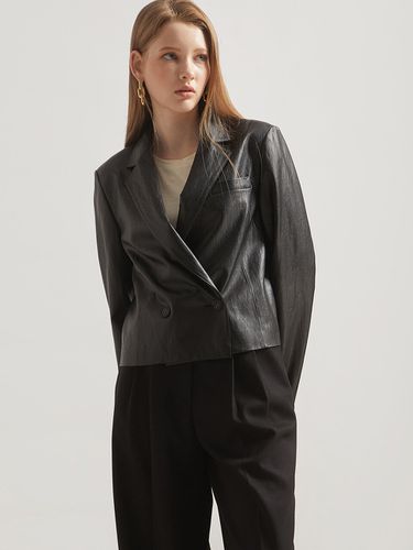 Eco Leather Crop Jacket (Black) - DEKAVV - Modalova