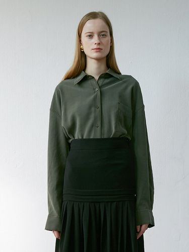 Oversized Stitch Shirt (Khaki) - LEUNI - Modalova