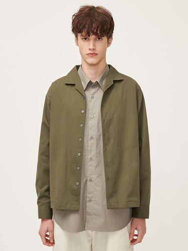 Camp Collar Hidden Pocket Shirt Jacket - SLOW UNIVERSE - Modalova