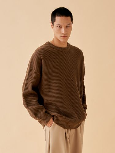 Soft Crewneck Over Sweater_Brown - PaperBoy - Modalova