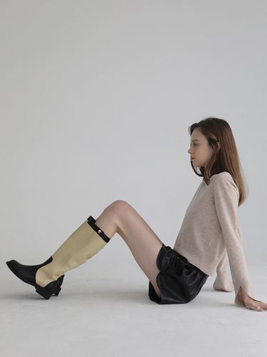 Outside Zipper Long Boots - / - SOFT SEOUL - Modalova