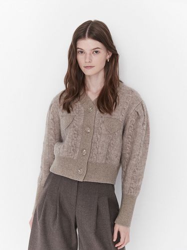 Pocket Cable Crop Cardigan () - MOAT - Modalova