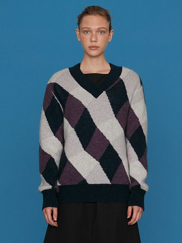 Jade Argyle Knit_Violet - ahwe - Modalova