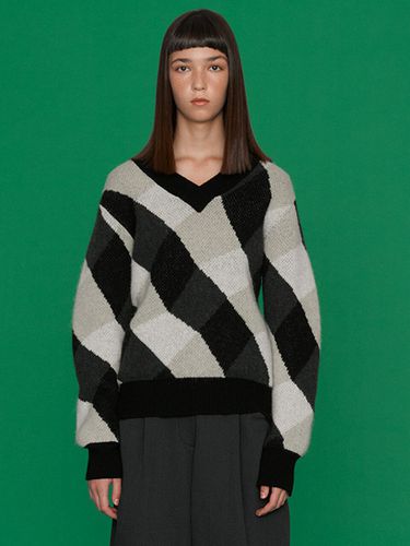 Jade Argyle Knit_Green - ahwe - Modalova