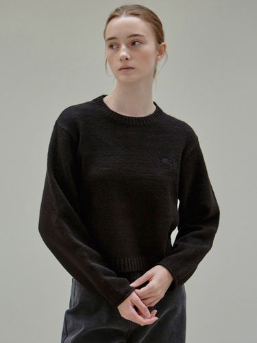 Cozy Crew Neck Knit Top (Black) - NICK&NICOLE - Modalova