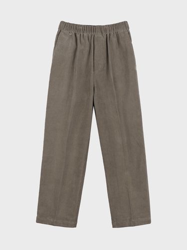 Straight Fit Corduroy Pants Khaki - LIEU HOMME - Modalova